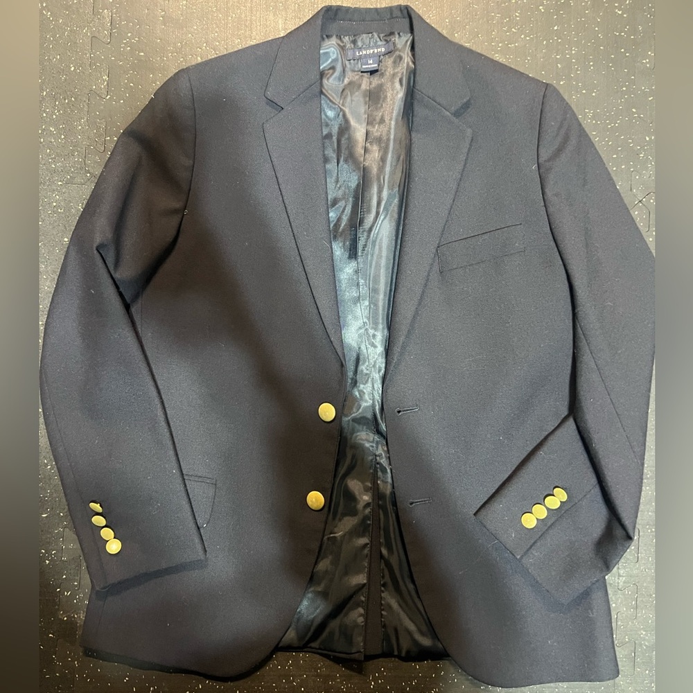 Lands' End Black Blazer with Gold Accents